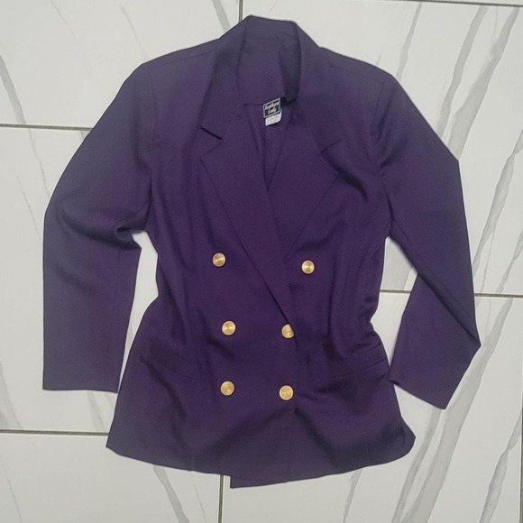 Vintage 90s Purple Blazer Workwear Halloween costume - Picture 1 of 6